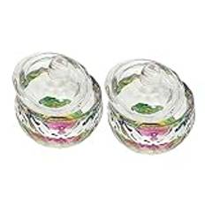 Ipetboom Nail Art Cups Lock Crystal Nail Art Cups för Nagellack Glasskål Spara Kristall Flytande Enkel Design Nagelälskare
