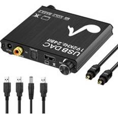 Digital till analog ljudomvandlare 192 khz 24 bitars dac -adapter optisk toslink koaxial rca 3.5mm för ps3 ps4 tv usb strömkabel