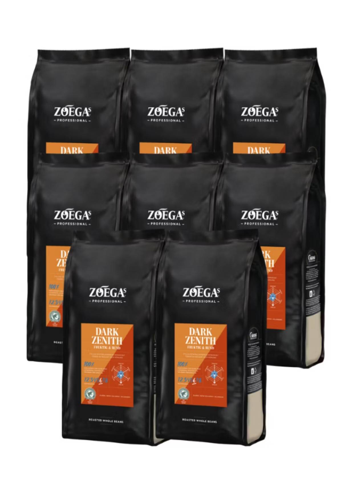 ZOÉGAS Professional Dark Zenith kaffebönor 8x750g