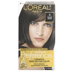 L'Oréal, excellent preference, light color, non-fading color, medium brown no. 5, 1 time