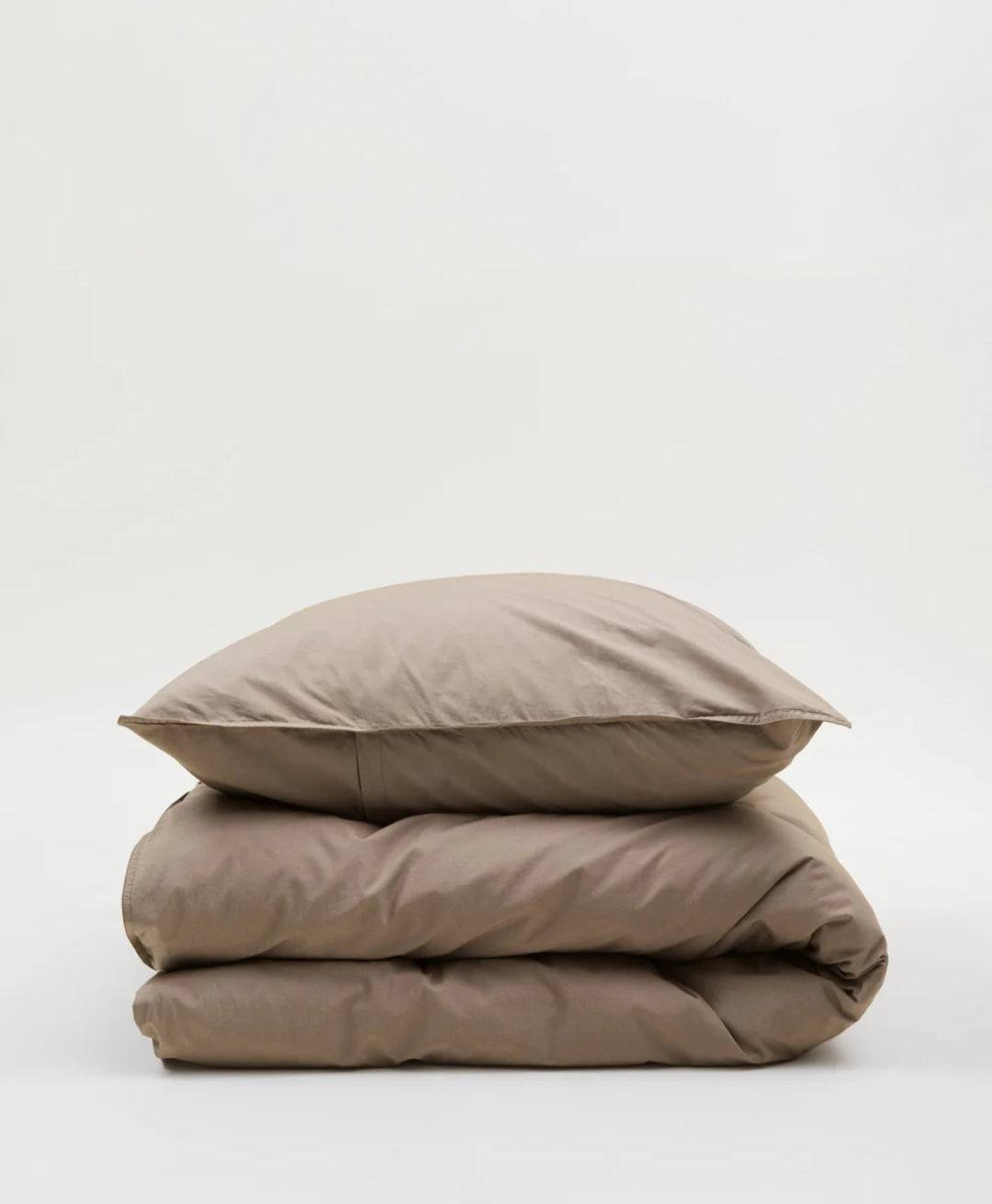 aiayu - Duvet Set + Pillow Case, Cocoa, 140x200/60x63 cm.
