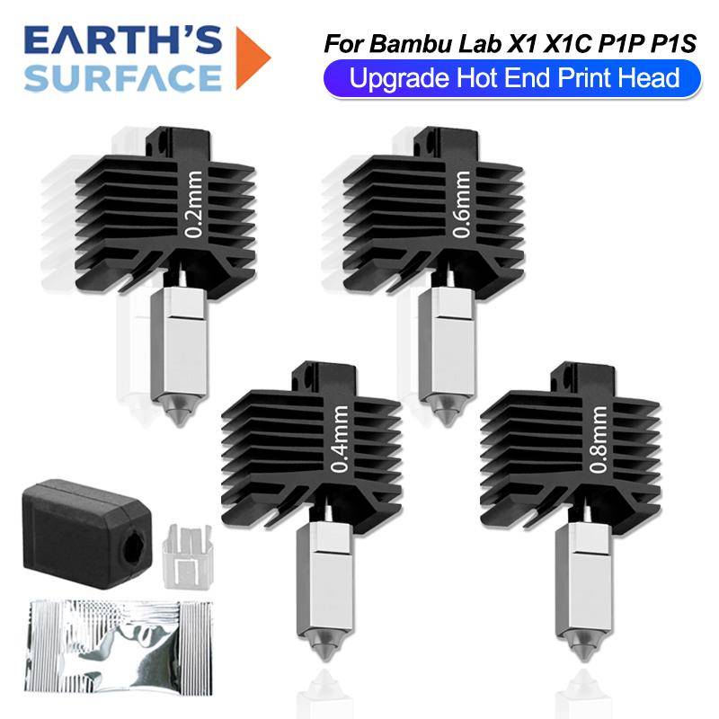 Hotend för Bambu Lab P1P P1S X1 X1C Hot end Skrivhuvud 3D-skrivardelar för Bambu Lab Original Munstycke i rostfritt stål Hotend-kit