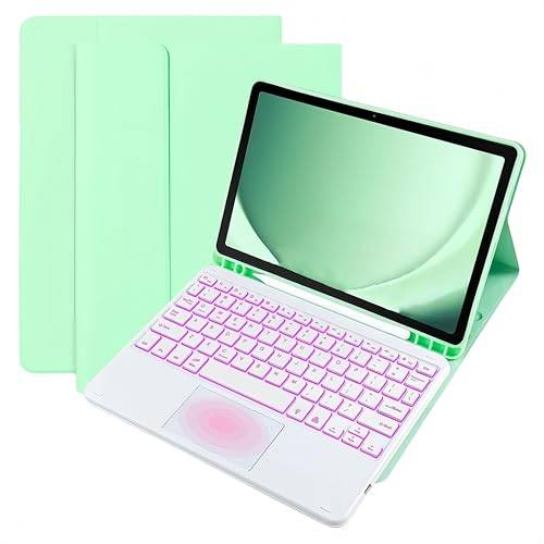 Fodral tangentbord för Samsung Galaxy Tab S6 Lite 10.4 tum 2024/2022/2020, slimmat fodral med avtagbart Bluetooth 7-färgs bakbelyst styrplatta tangentbord med S Pen-hållare