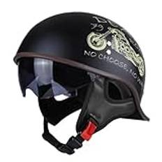 Retro Motorcycle Half Helmet Four Seasons Fit For Harley Moto Helmet Open Face Motorbike Crash Helmets Casco Safety Cap(4,L)