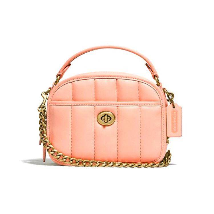 Coach Lunchbox 17 Top Handle Knob Lunch Box Quilted Leather Shoulder Crossbody Small Square Bag Women bags Candy-Pink C4678-B4S9W Basic Set (Bag+Dust Bag)