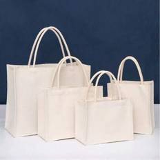Custom Blank Linen Tote Bag, DIY Solid Canvas Bag, Customizable Graphic Handbag, Craft Shopping Bag - White - 4,Thickened 1pc Horizontal Medium,Thickened 1pc Horizontal Small Version