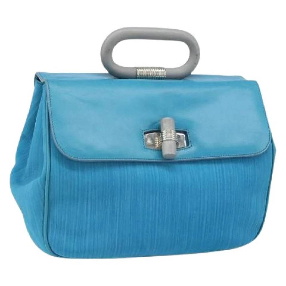 Bally Pre-owned Pre-owned Nylon Håndtaske - Vintage - Dame - Blå - ONE SIZE - Nylon