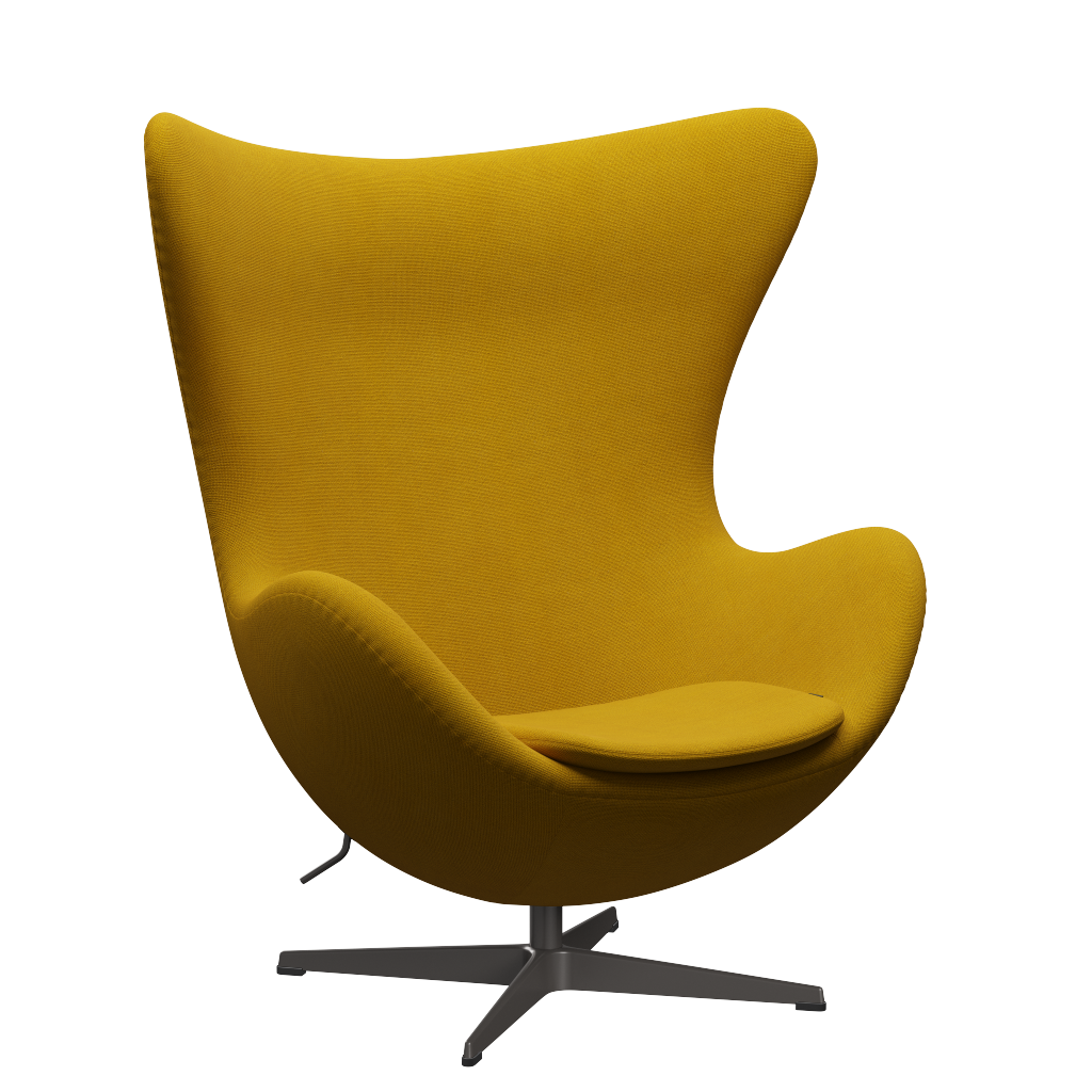 3316 Ægget loungestol, stel i warm graphite af Arne Jacobsen Hallingdal - 457 Mustard - Jacobsen Plus