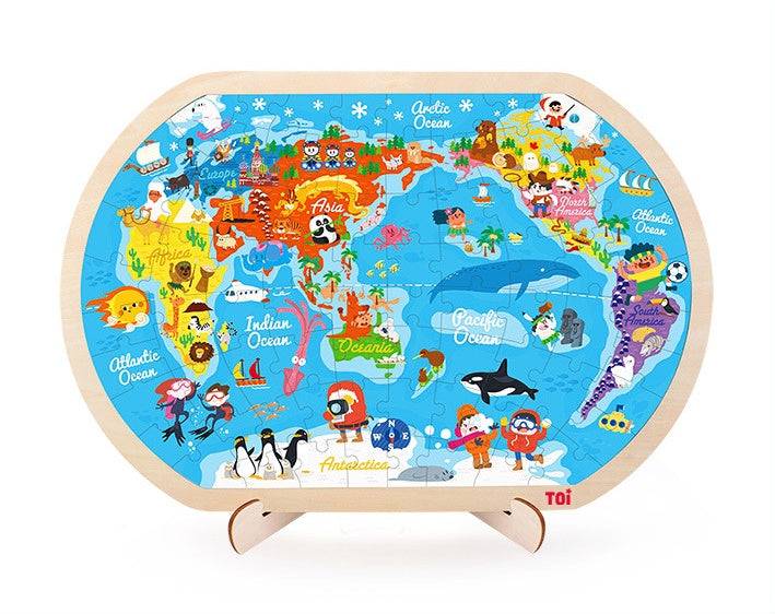 World Map Wooden Puzzle - One style