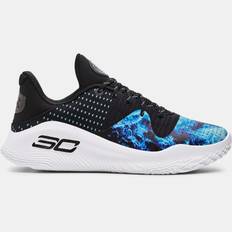 Unisex Curry 4 Low FloTro Bruce Lee 'Dark Water' Basketball Shoes Black / Sky Blue / Black 44