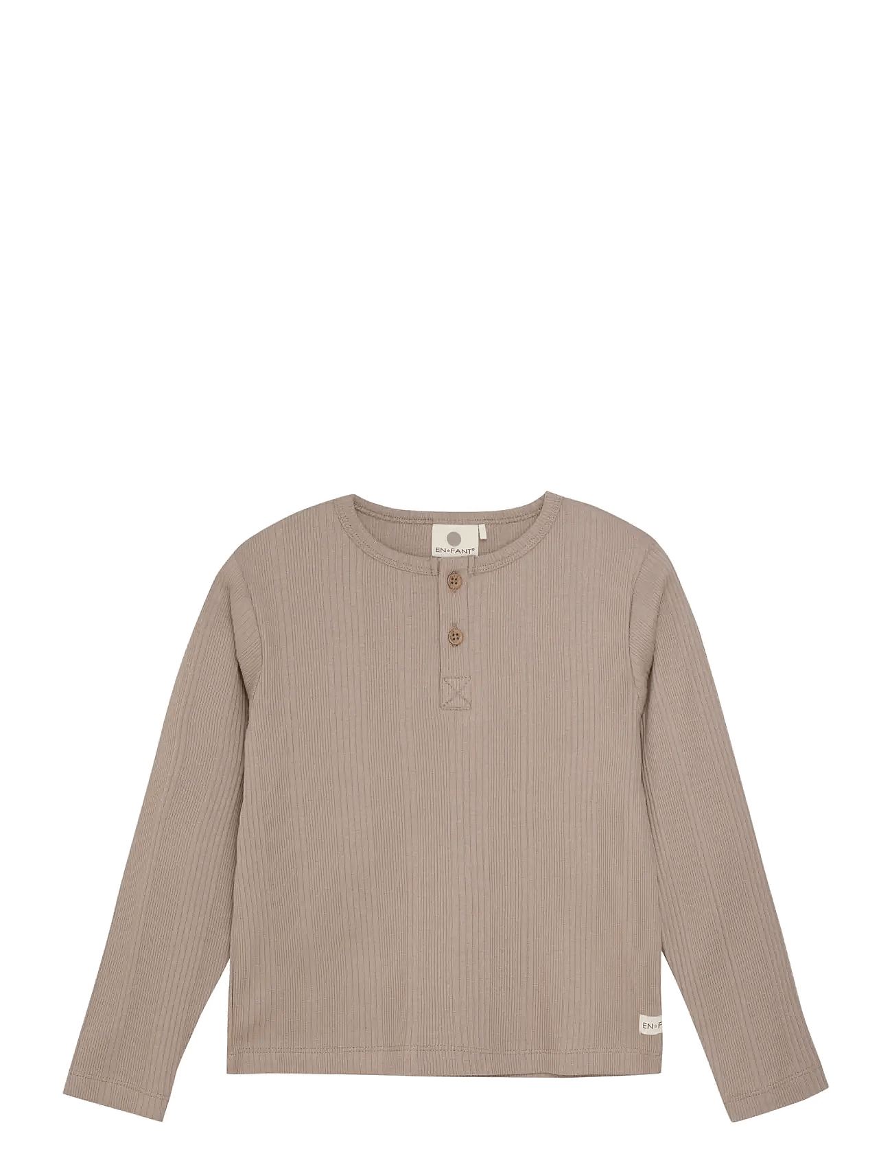En Fant T-Shirt Ls Rib - Beige - 110