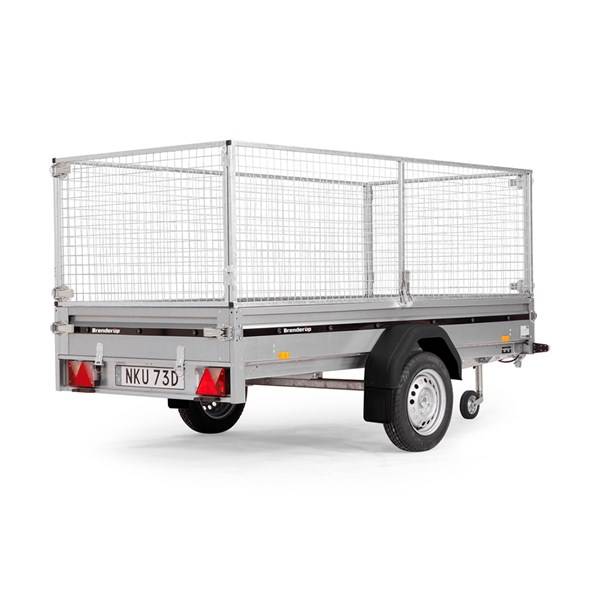 Brenderup 2270 SUB med nedfældelig forsmæk - 750 kg - inkl. 80 cm netsider, næsehjul og montering.