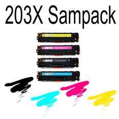 HP Kompatibel Toner 203X Sampack alle 4