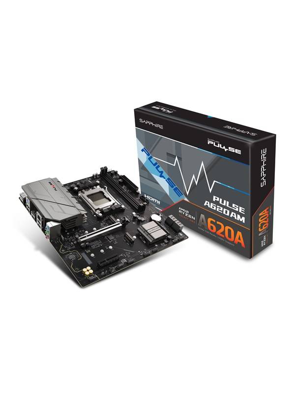 Sapphire PULSE A620AM Moderkort - AMD A620A - AMD AM5 socket - DDR5 RAM - Micro-ATX