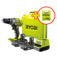 Ryobi 18v skruemaskine r18dd3-220t 2x2,0ah batterier
