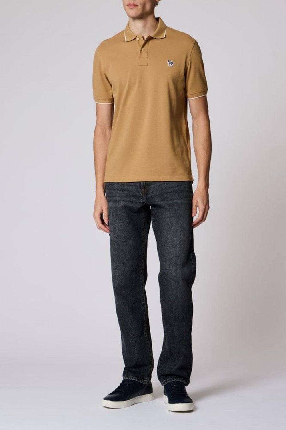 PAUL SMITH PS REGULAR FIT ZEBRA POLO Size: S, colour: BEIGE