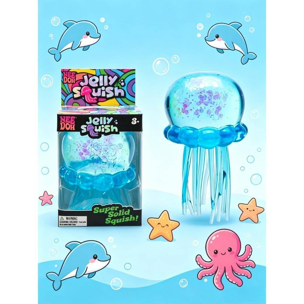Nee Doh Manet Squishy Leksak - Mjuk Tpr Stressboll Med Glitter Anti-Ångest Sensorisk Fidget Leksak För Barn Vuxna blue