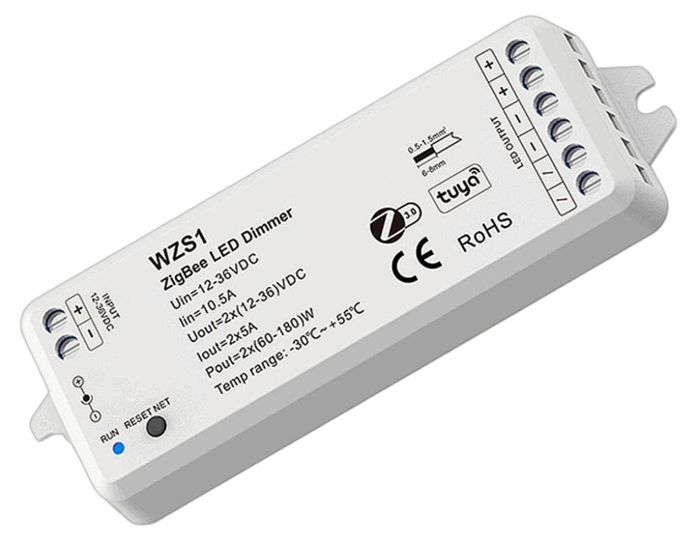DIMMER ECOFOSS MED LED-STYRHET 1-KANAL ZIGBEE 3.0 12V/24V/36V