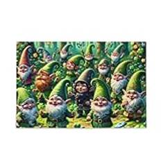 500 bitars pussel, St. Patrick's Day Gnomes pussel robusta 2 mm pusselbitar roliga pussel för vuxna, 52 cm L x 37,8 cm B