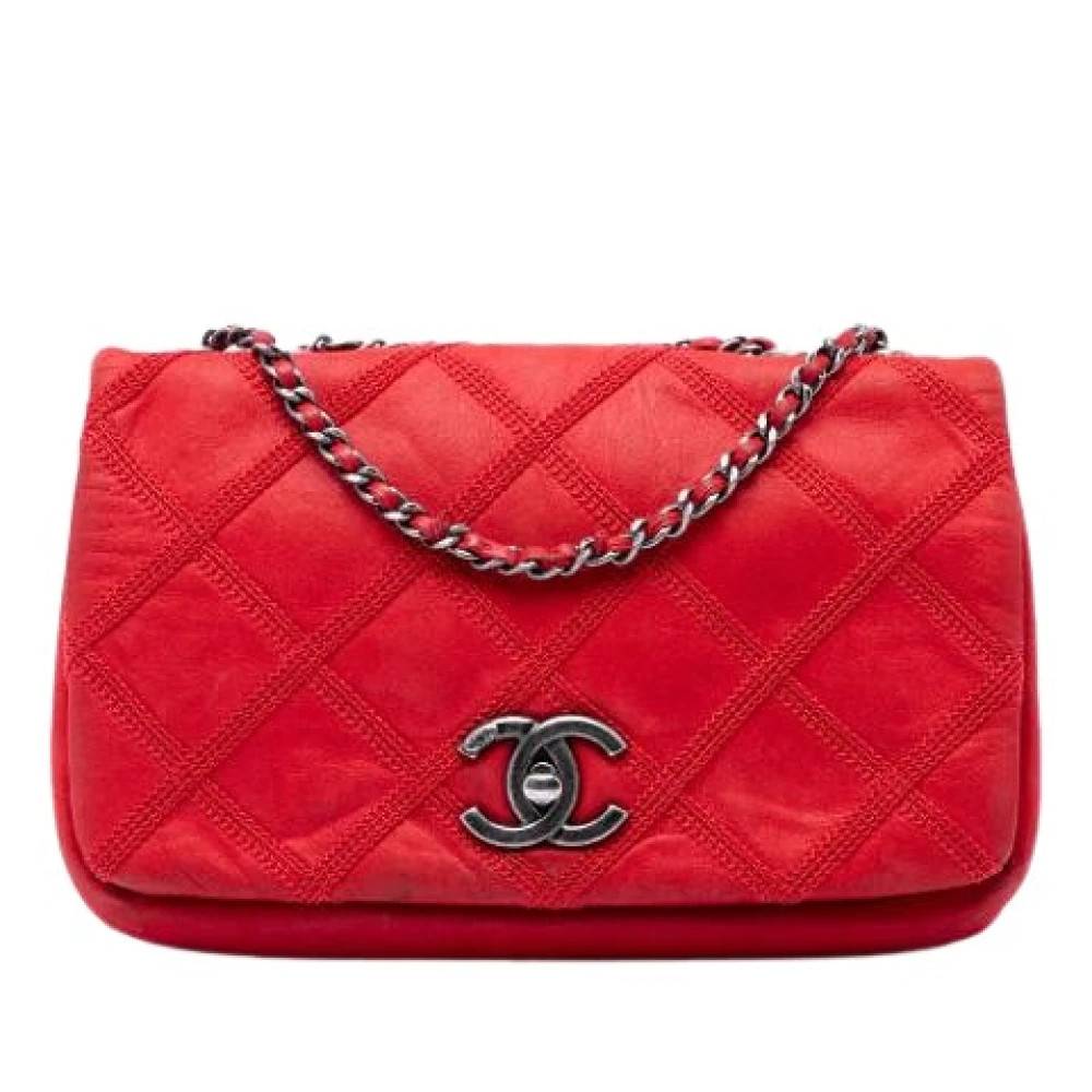 Chanel Vintage Pre-owned Vintage Crossbody Taske - Vintage - Dame - Rød - ONE SIZE - Uld