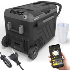 ONBEST XXL Kompressor Kühlbox – Große 60L / 50L / 40L – Elektrische Gefrierbox & Teleskophandgriff – 12V & 230V Stromanschluss – Mobile Kompressorkühlbox mit integriertem Zubehör – Autokühlboxen