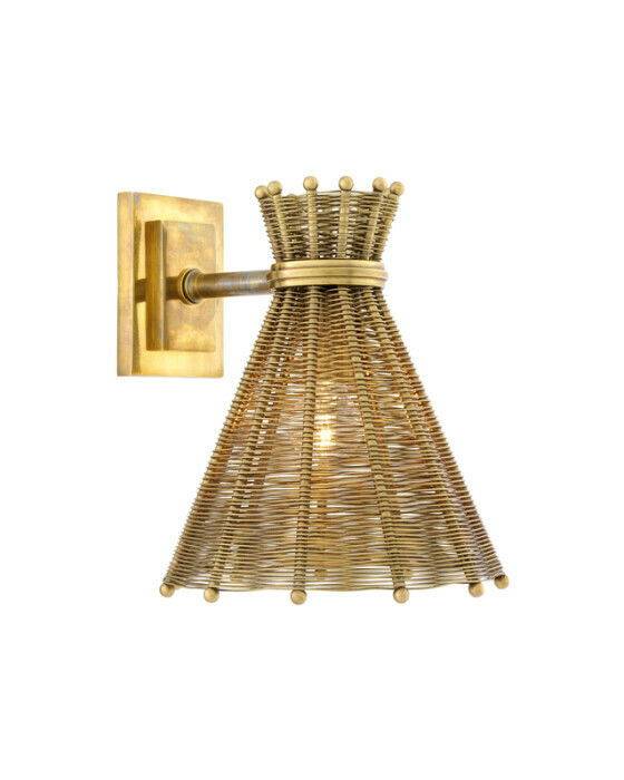 Eichholtz Kon Tiki vägglampa antik mässing - Guld / Brun (A. 21 / B. 25 / C. 25,5 cm)