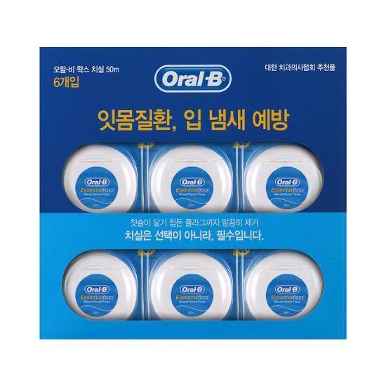 Oral-B vaxad tandtråd 50m 6st blue