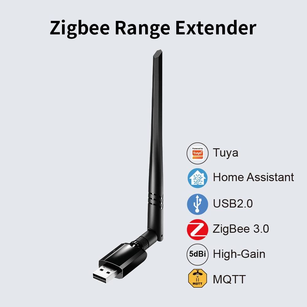 Zigbee Range Extender Tuya Zigbee USB High-Gain Gateway Extend the Zigbee Coverage Range Detachable Antenna for Home Assistant