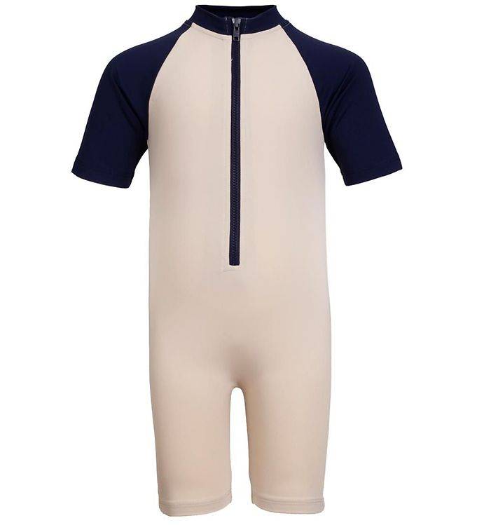 Petit Crabe Badoverall - Multi Färg - Latte/Blue - Petit Crabe - 3-4 år (98-104) - Badkläder