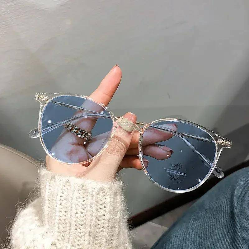 Ladies Anti Blue Light Photochromic Glasses Myopia Sunglasses Diopter 0 To -6 0 Outdoor Smart Changing Color -6