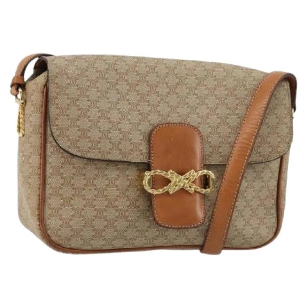 Celine Vintage Pre-owned Vintage Skuldertaske - Vintage - Dame - Beige - ONE SIZE - Uld