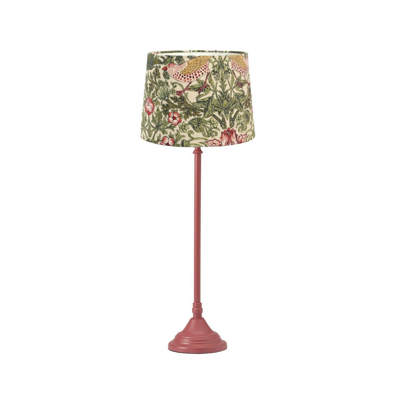 Bordsslampa PR Home Tove Lampfot i Metall med Vilja Lampskärm i William Morris Mönster Rosa