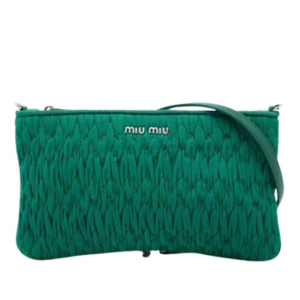 Miu Miu Pre-owned Pre-owned Quilted Nylon Crossbody Bag - Vintage - Dame - Grøn - ONE SIZE - Nylon