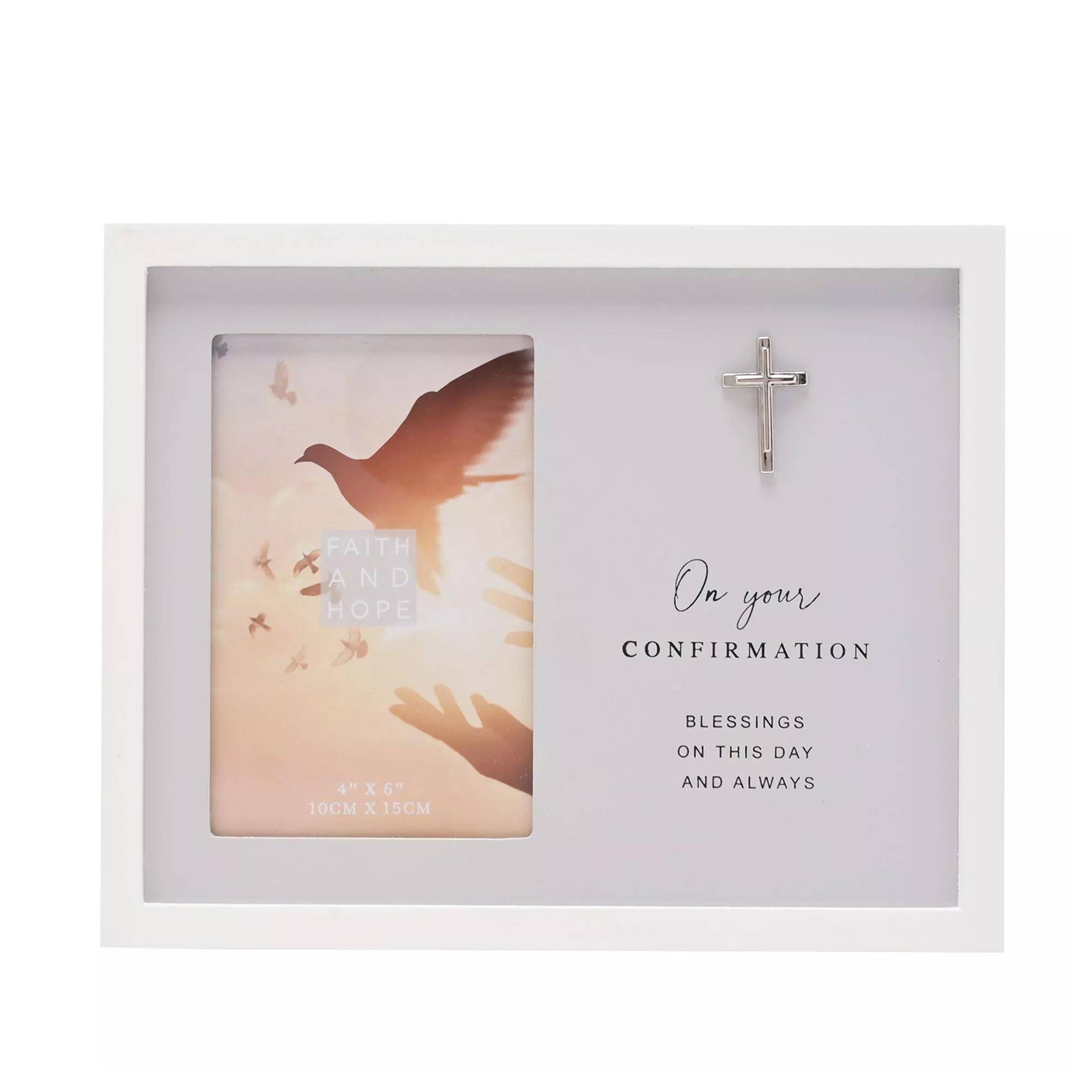 Celebrations Faith & Hope Confirmation Photo Frame One Size grå
