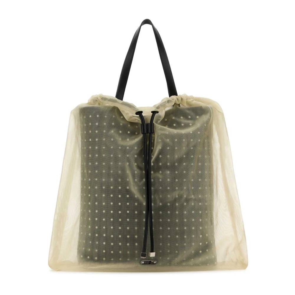 Alexander McQueen Nebula Læder Tyl Indkøbstaske - Tasker - Dame - Beige - ONE SIZE - Læder
