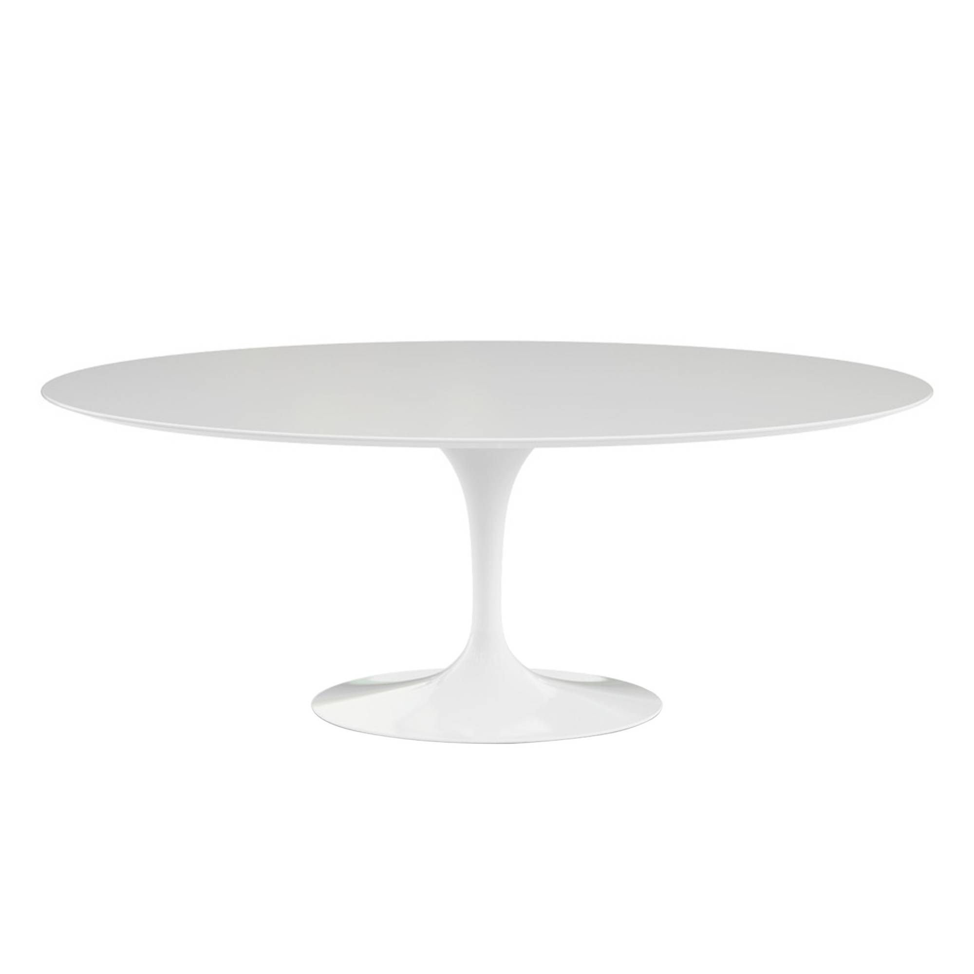 Knoll - Saarinen Oval Table For Outdoor, Oval, 198 x 121 cm, Vitt underrede - Matbord utomhus - Eero Saarinen - Vit - Metall/Sten