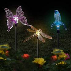 3 Pack Sommerfugle, Hummingbird, Dragonfly, Solar Powered Led Solar Garden Lights