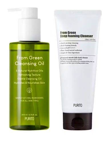 Purito SEOUL From Green Cleansing Oil + Deep Foaming Cleanser 200 ml + 150 ml