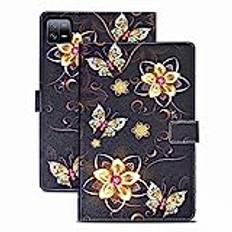 Rostsant Fodral för Xiaomi Pad 6/Pad 6 Pro 2023 PU-läder Plånboksfodral för Xiaomi Pad 6/Pad 6 Pro 2023 11 tum Xiaomi Pad 6/Pad 6 Pro - Gyllene Fjäril