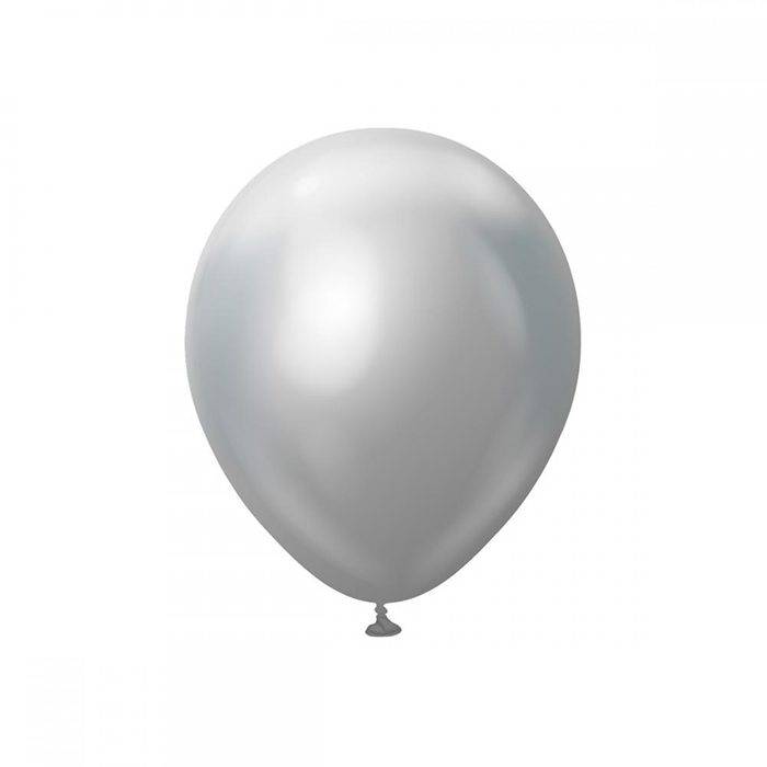 Ballong Chrome 30 cm Silver (Ballonger antal: 100-pack)