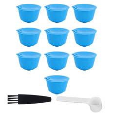 Refillable Coffee Capsule Filter Cup Kit Accessories for DOLCE GUSTO Coffee Machine(Blue 10 blå