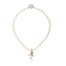 Vivienne Westwood, Tilbehør, Dame, Grå, ONE SIZE, Perle Drop Choker Halskæde Platin Multi - ONE Size