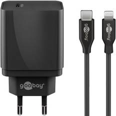 Goobay - USB-C PD oplader sæt (Apple Lightning) (3A/18W) (Han-Han) (Sort) - 1,0 m