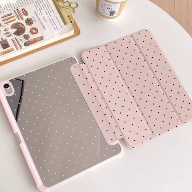 Black Polka Dots for IPad Pro 11 Case 10.2 9/8/7th Generation 9.7 5/6th Air4/5 10th 10.9 Air 3 10.5 Pro 12.9 Mini 6 Trifold Case