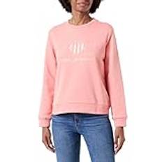 GANT Reg Tonal Shield C-neck sweatshirt för kvinnor, Peachy Pink, S