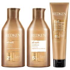 Redken All Soft Shampoo 300ml, Conditioner 300ml & Heavy Cream 250ml Pack