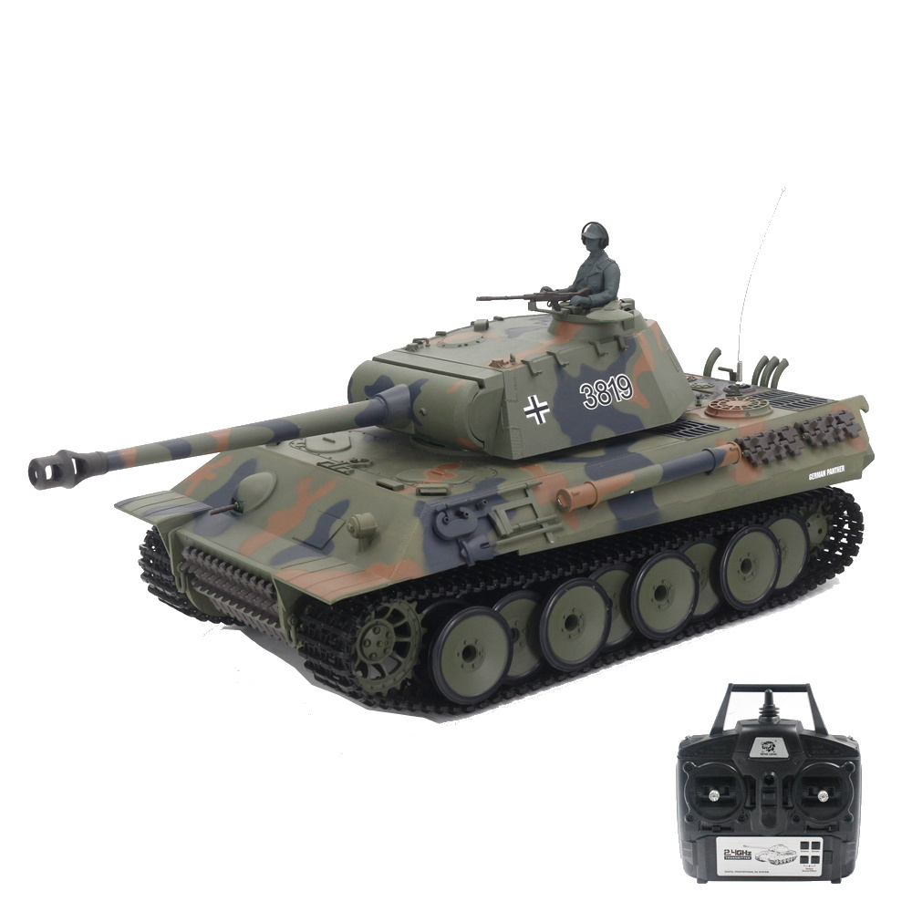 Heng Long 3819-1 7.0 1/16 2.4G Större Tyskland Panther RC Tank Infraröd Slag Lanserade Vehiklar Modeller Rök Ljud Leksak