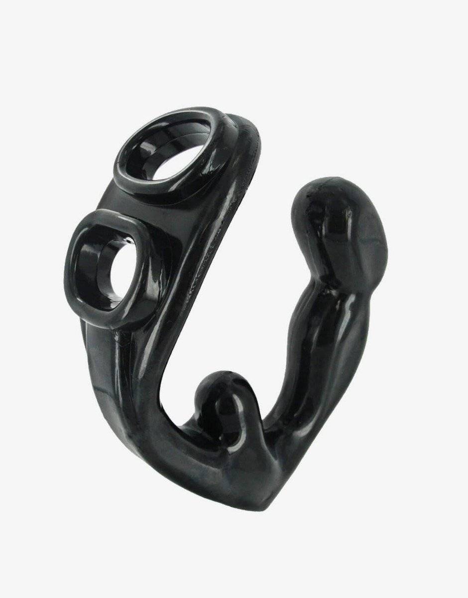 Rogue penis og testikel sling med anal plug.