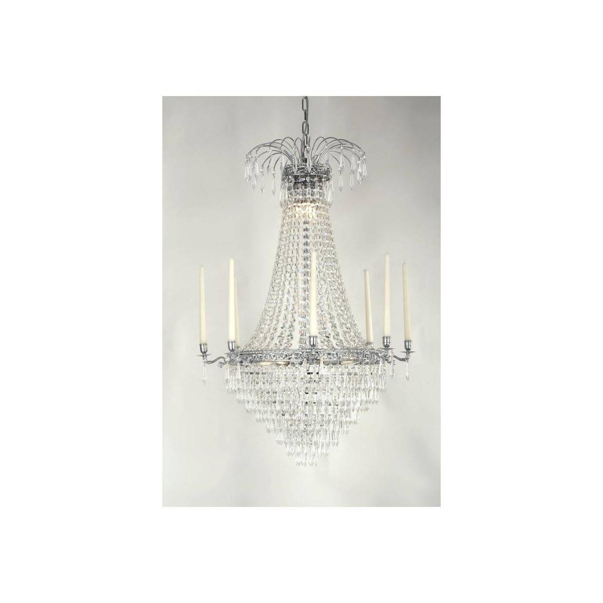 Norrsken Design Kristallkrona Empire Classic Ny 8-Arm Stor Krom 66cm