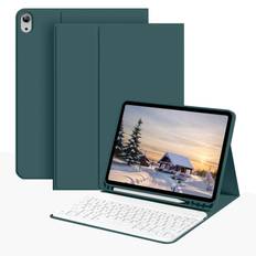 Tangentbordsfodral kompatibelt med Galaxy Tab och IPad, Redmi Pad Se, med avtagbart trådlöst Bluetooth-tangentbord (150mAh) och pennhållare (mörkgrön) - Mörk Grön (Multi-size)